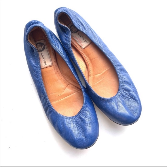 Lanvin Shoes - Lanvin Paris Cobalt Blue Ballerina Flats 37.5/6.5